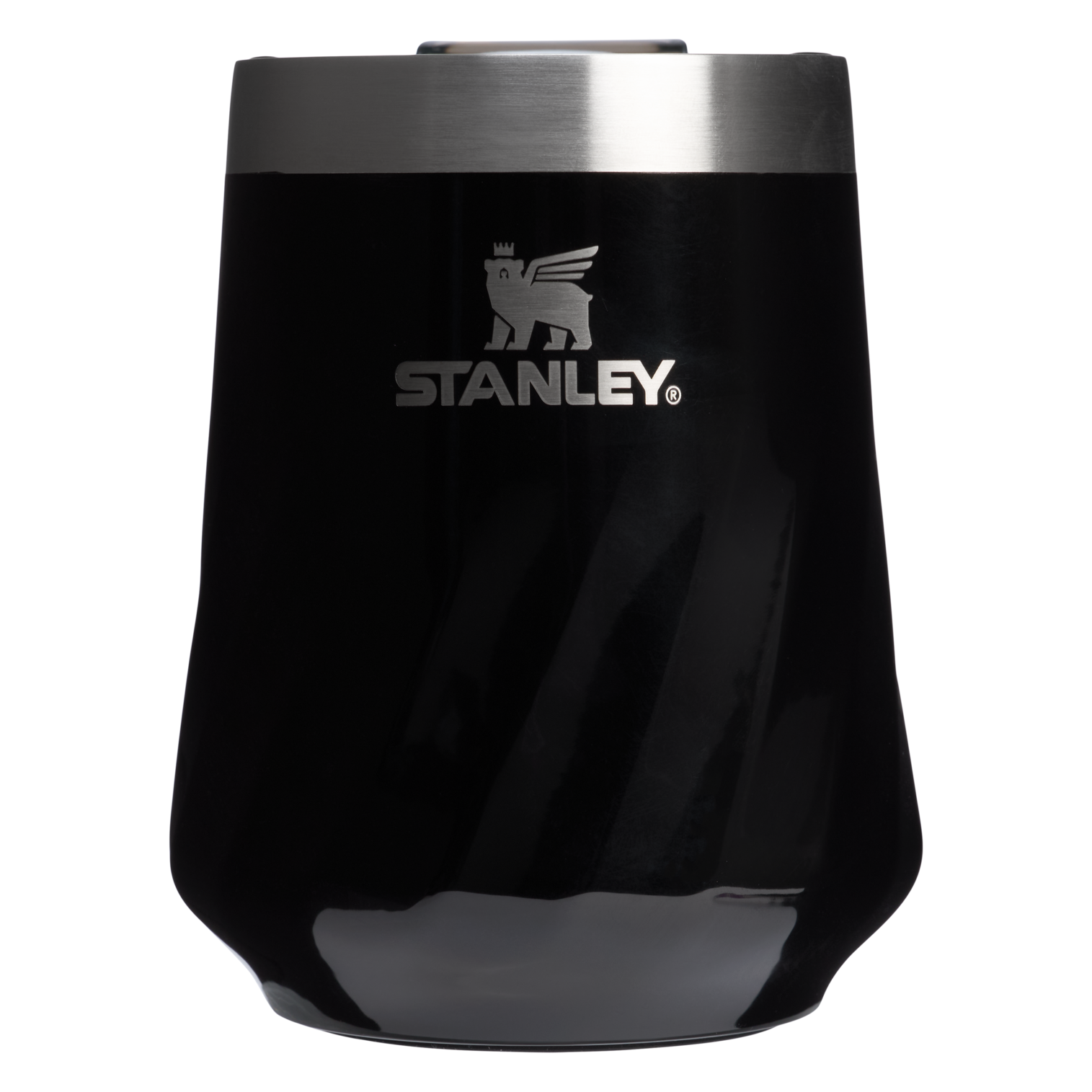 Premium Matte The Textured Reserve Wine Tumbler D141Z - Elegant Stemless Vacuum Insulated Wine Tumbler - Black Gloss