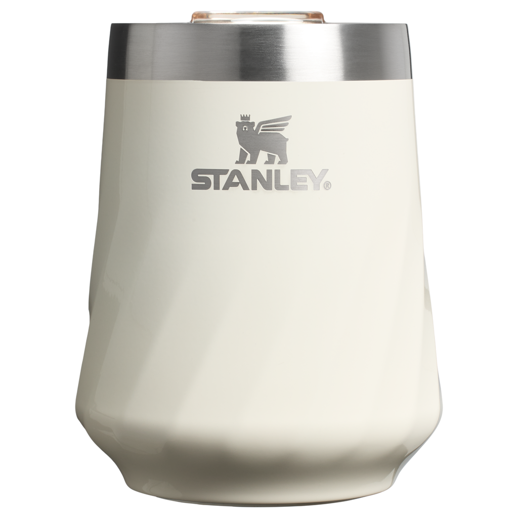 Premium Matte The Textured Reserve Wine Tumbler D141Z - Elegant Stemless Vacuum Insulated Wine Tumbler - Cream Gloss