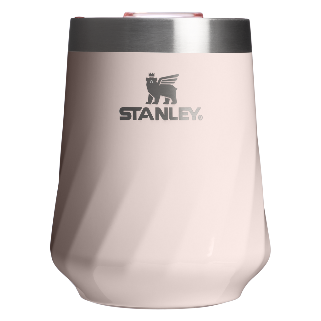 Premium Matte The Textured Reserve Wine Tumbler D141Z - Elegant Stemless Vacuum Insulated Wine Tumbler - Rose Quartz Gloss