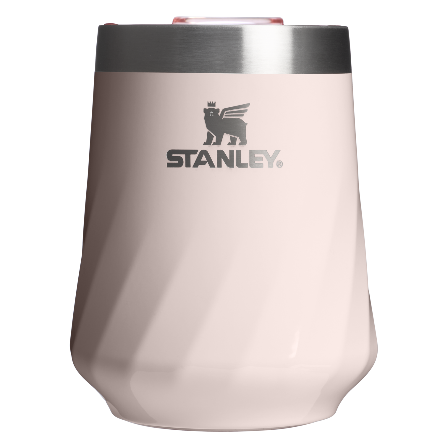 Premium Matte The Textured Reserve Wine Tumbler D141Z - Elegant Stemless Vacuum Insulated Wine Tumbler - Rose Quartz Gloss