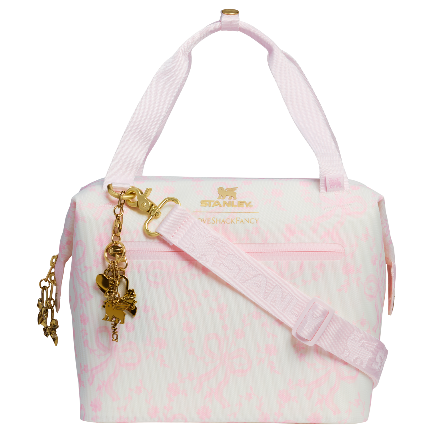 Leak-Proof Insulated Stanley 1913 x LoveShackFancy Holiday All Day Julienne Mini Cooler D194V - Heavy-Duty Ice-Retention Food & Beverage Carrier - Coquette Bow Winter Ice