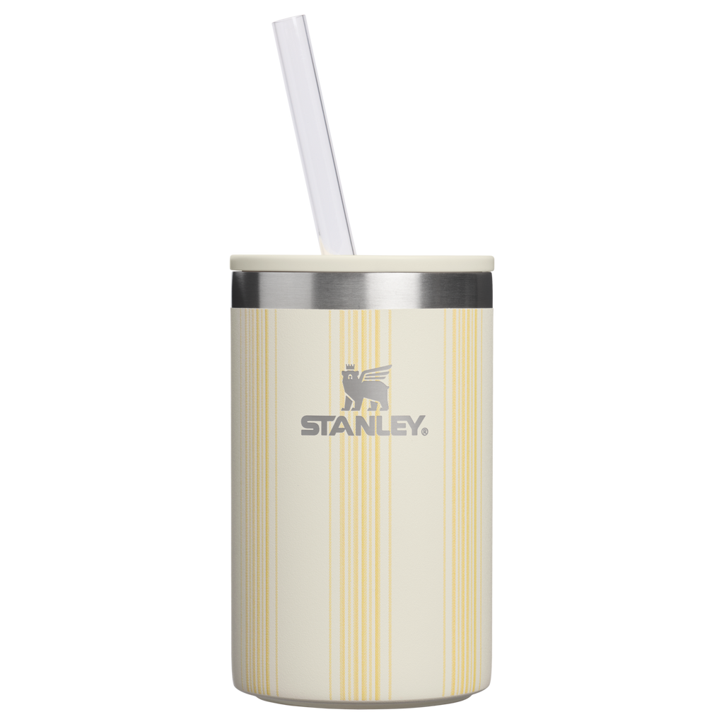 Leak-Proof Insulated The Everyday Can Cooler Cup D353P - Compact All-Weather Soft-Sided Cooler Backpack - Cream Picnic Stripe