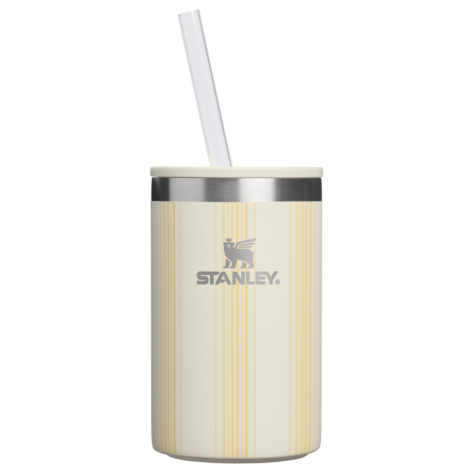 Leak-Proof Insulated The Everyday Can Cooler Cup D353P - Compact All-Weather Soft-Sided Cooler Backpack - Cream Picnic Stripe