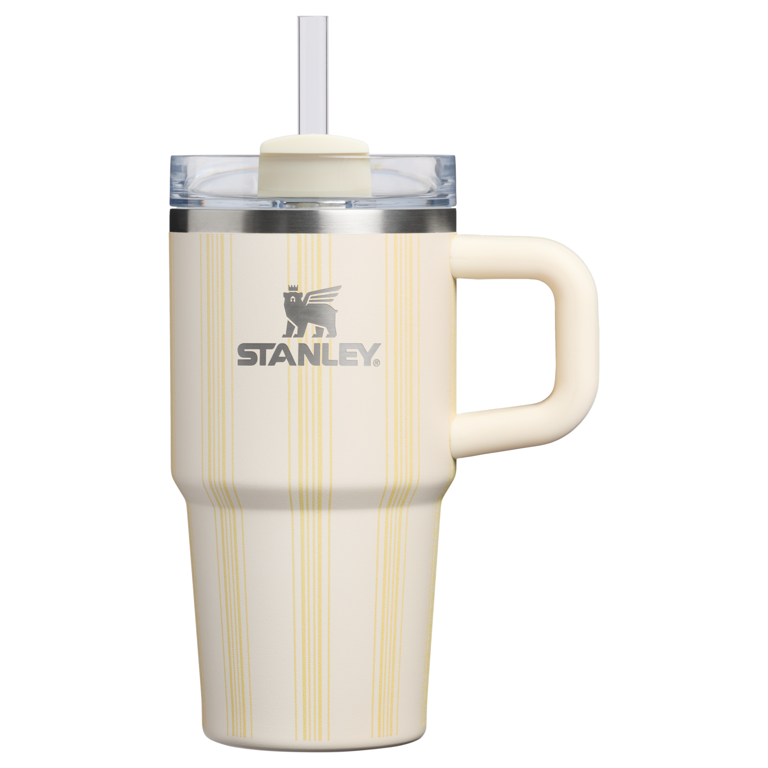 Double-Wall Vacuum The Quencher H2.0 Flowstate Tumbler D344H - Double-Wall Vacuum Insulated Travel Tumbler with Straw - Cream Picnic Stripe