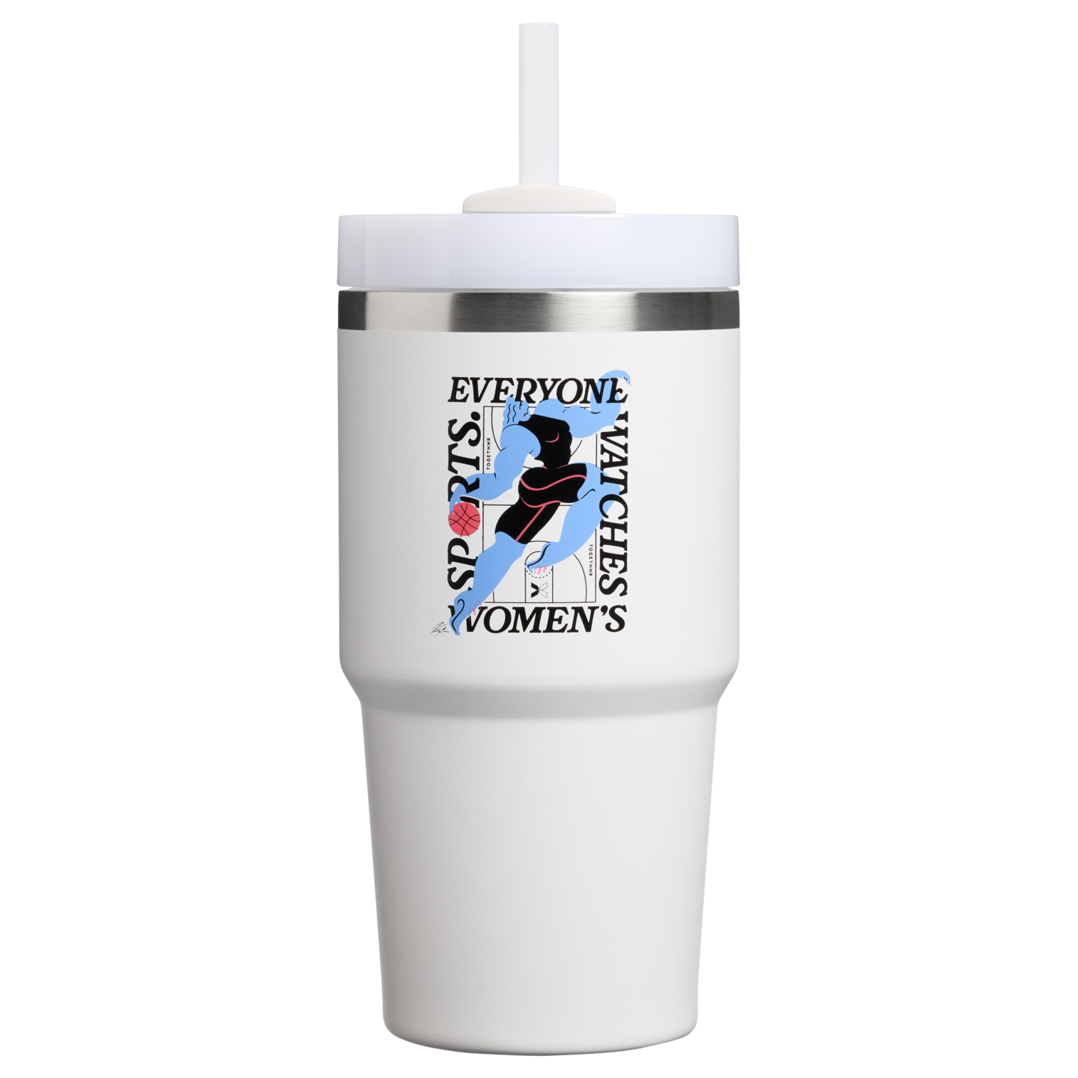 Double-Wall Vacuum The Quencher H2.0 Flowstate Tumbler D341T - 40oz Large Capacity Car-Cup Friendly Quencher - Tournament White