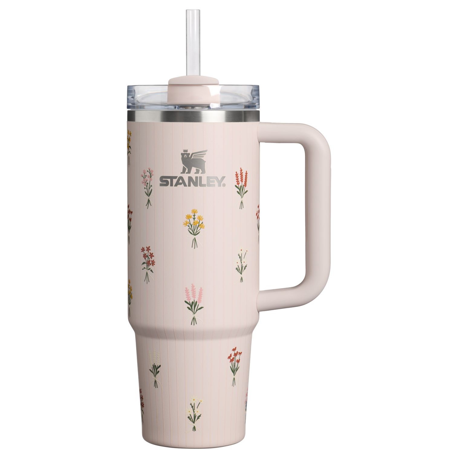 Double-Wall Vacuum The Quencher H2.0 Flowstate Tumbler D363L - Double-Wall Vacuum Insulated Travel Tumbler with Straw - Rose Quartz Bouquets