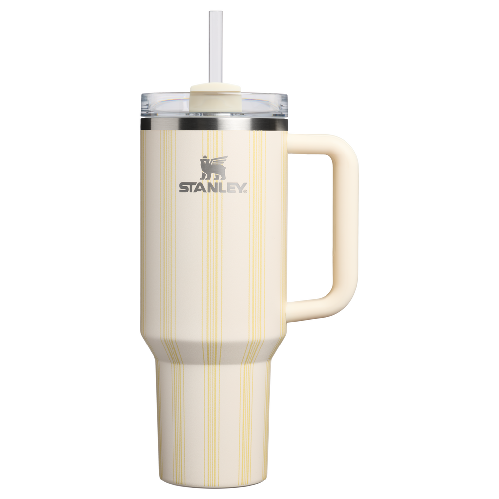 Double-Wall Vacuum The Quencher H2.0 Flowstate Tumbler D342C - FlowState 3-Position Lid Insulated Travel Mug - Cream Picnic Stripe