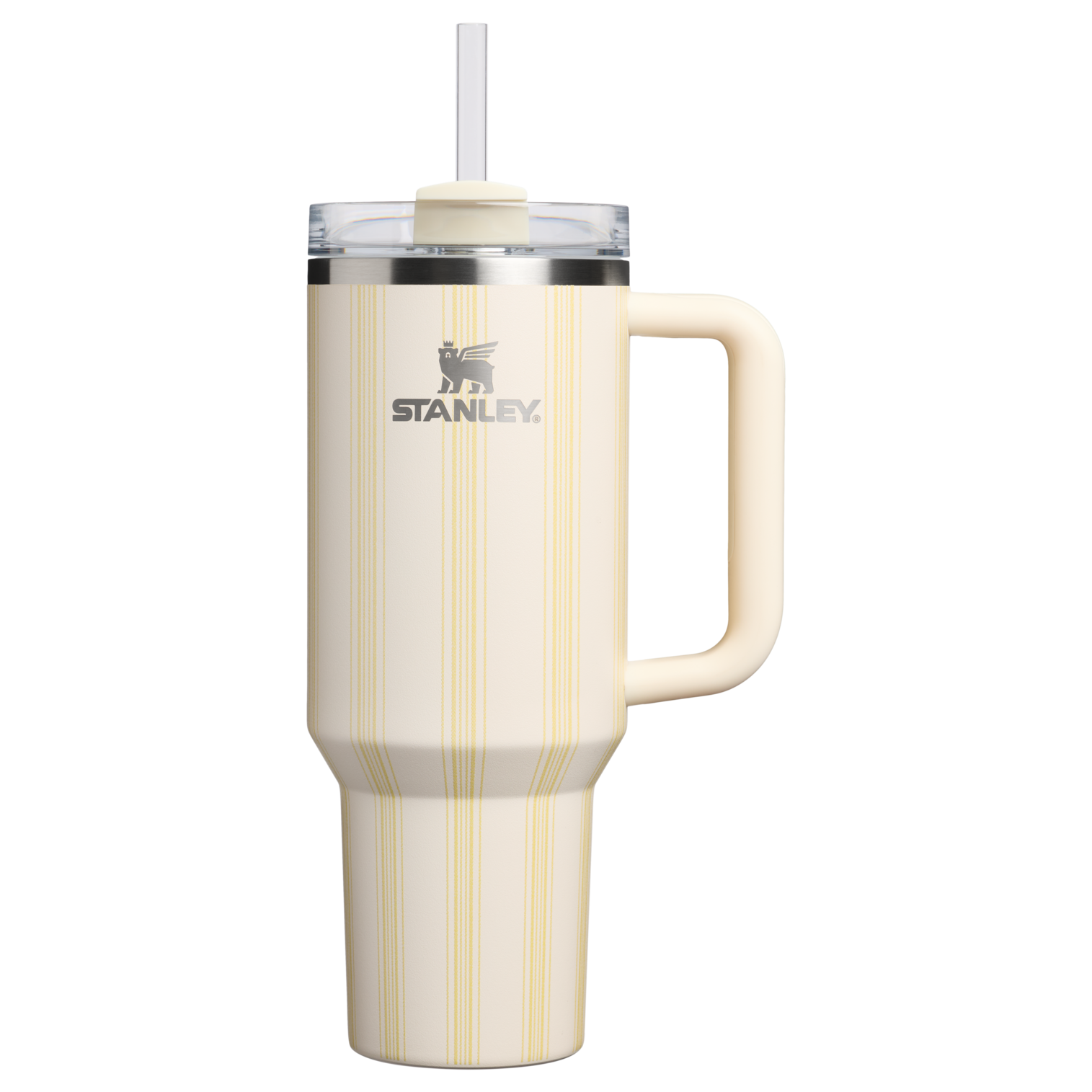 Double-Wall Vacuum The Quencher H2.0 Flowstate Tumbler D342C - FlowState 3-Position Lid Insulated Travel Mug - Cream Picnic Stripe