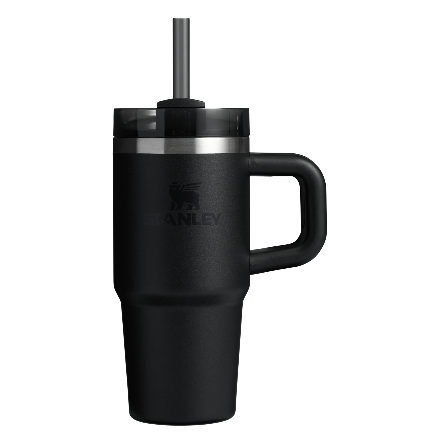 Car-Cup Friendly The Quencher H2.O Flowstate Tumbler | Stanley Create D291F - Premium Stainless Steel Straw Cup for All-Day Hydration - Black 2.0