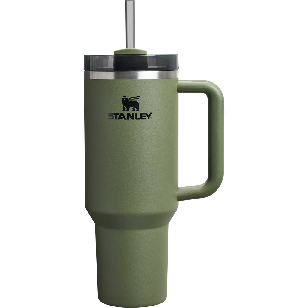 Insulated Travel The Quencher H2.0 Flowstate Tumbler  | Stanley Create D332L - Double-Wall Vacuum Insulated Travel Tumbler with Straw - Dried Pine