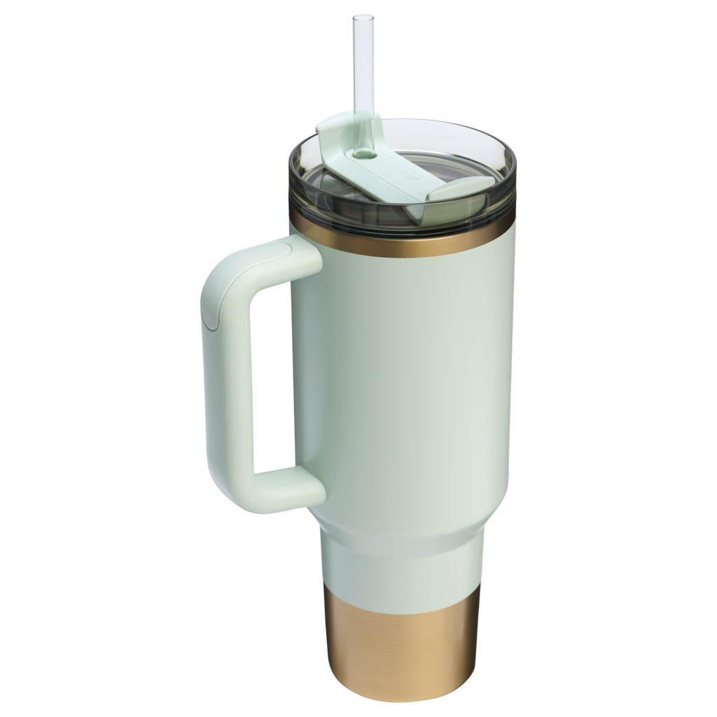 Insulated Travel The Quencher H2.0 Flowstate Tumbler  | Stanley Create D332L - Double-Wall Vacuum Insulated Travel Tumbler with Straw Detail