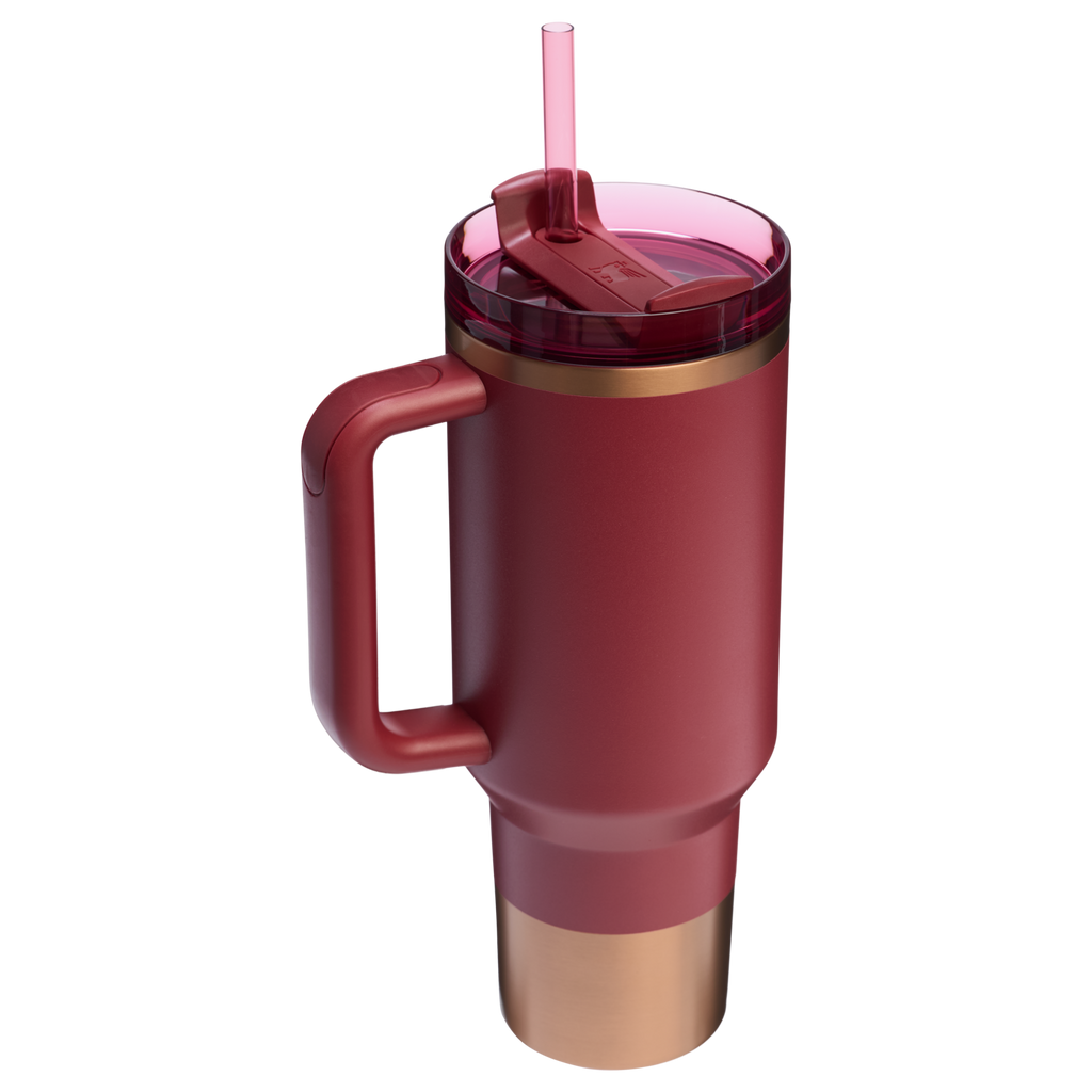 Insulated Travel The Quencher H2.0 Flowstate Tumbler  | Stanley Create D332L - Double-Wall Vacuum Insulated Travel Tumbler with Straw Detail