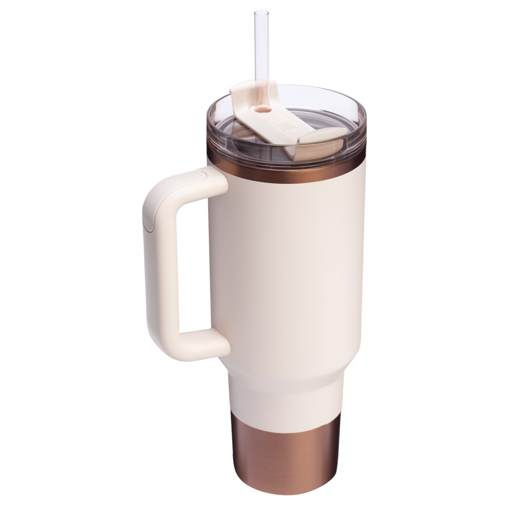 Insulated Travel The Quencher H2.0 Flowstate Tumbler  | Stanley Create D332L - Double-Wall Vacuum Insulated Travel Tumbler with Straw Detail
