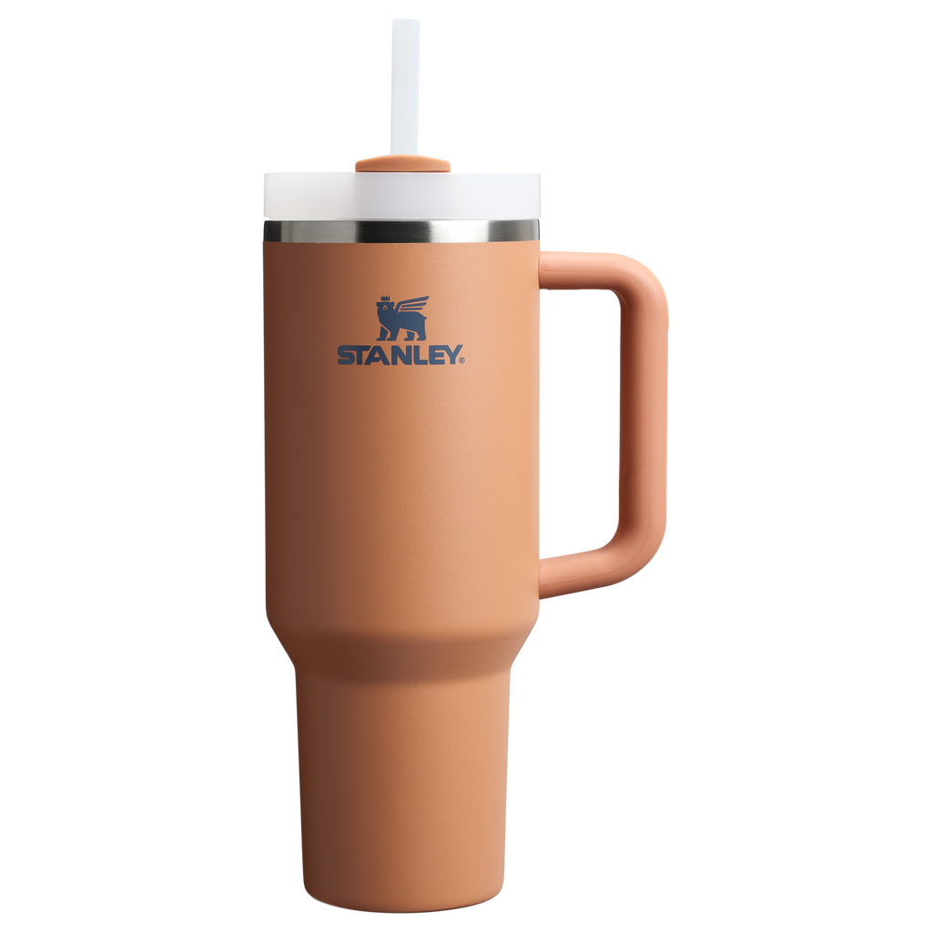Insulated Travel The Quencher H2.0 Flowstate Tumbler  | Stanley Create D332L - Double-Wall Vacuum Insulated Travel Tumbler with Straw - Toast