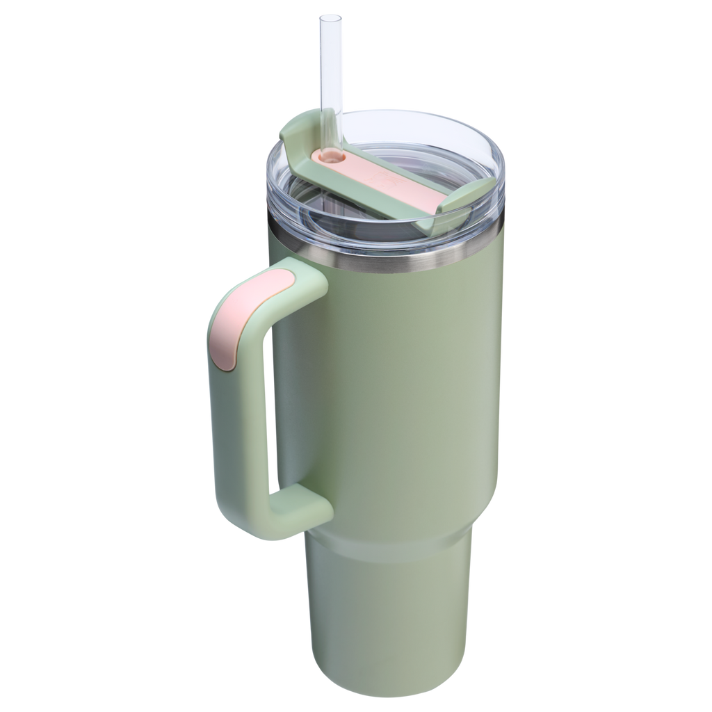 Insulated Travel The Quencher H2.0 Flowstate Tumbler  | Stanley Create D332L - Double-Wall Vacuum Insulated Travel Tumbler with Straw Detail