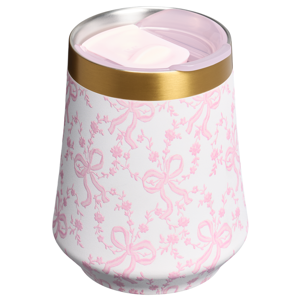Premium Matte Stanley 1913 x LoveShackFancy Holiday Reserve Wine Tumbler D367F - Reserve Collection Stainless Steel Whiskey Cup Detail