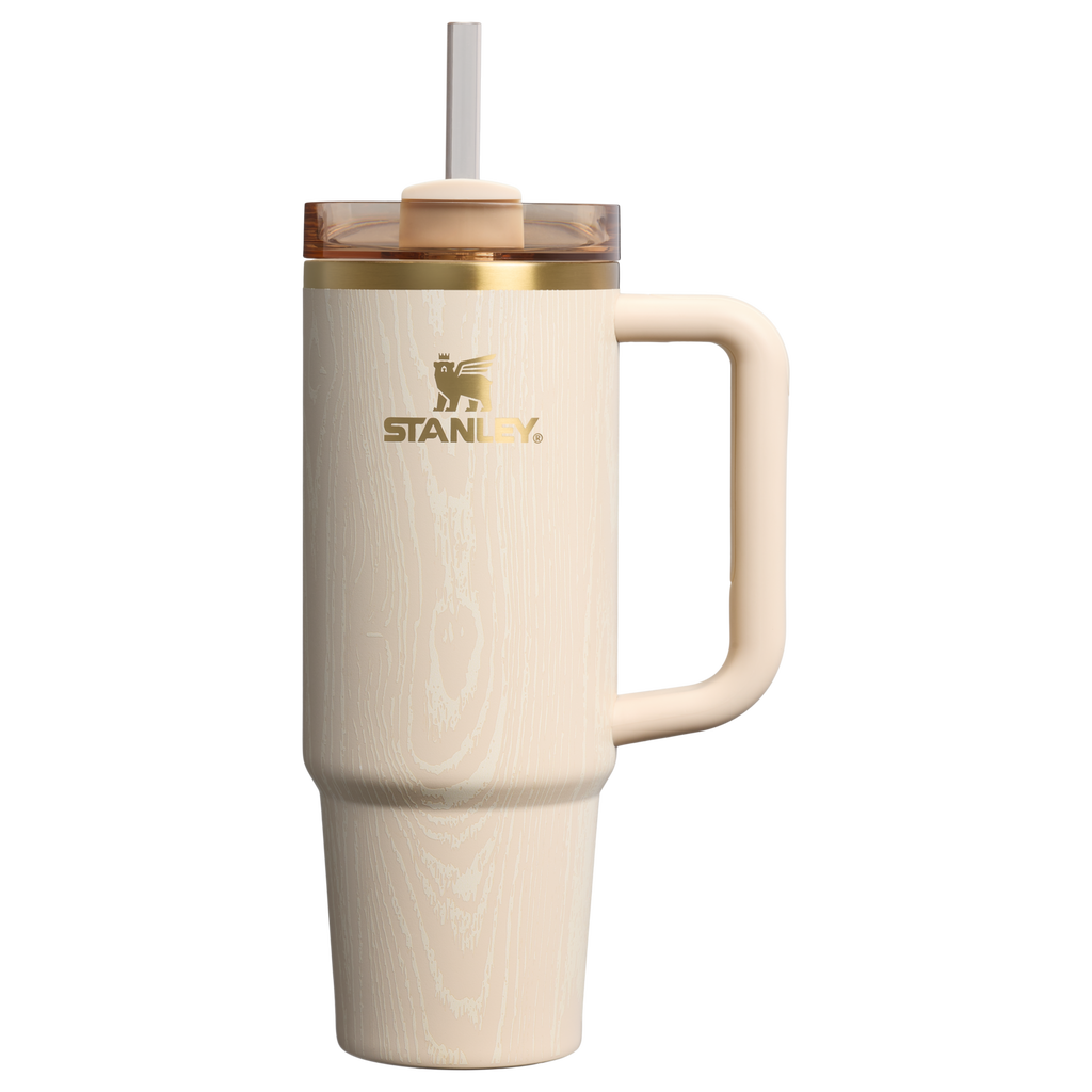 Car-Cup Friendly The Cheers & Cheer Quencher H2.0 Flowstate Tumbler D189S - Double-Wall Vacuum Insulated Travel Tumbler with Straw - Birch Woodgrain