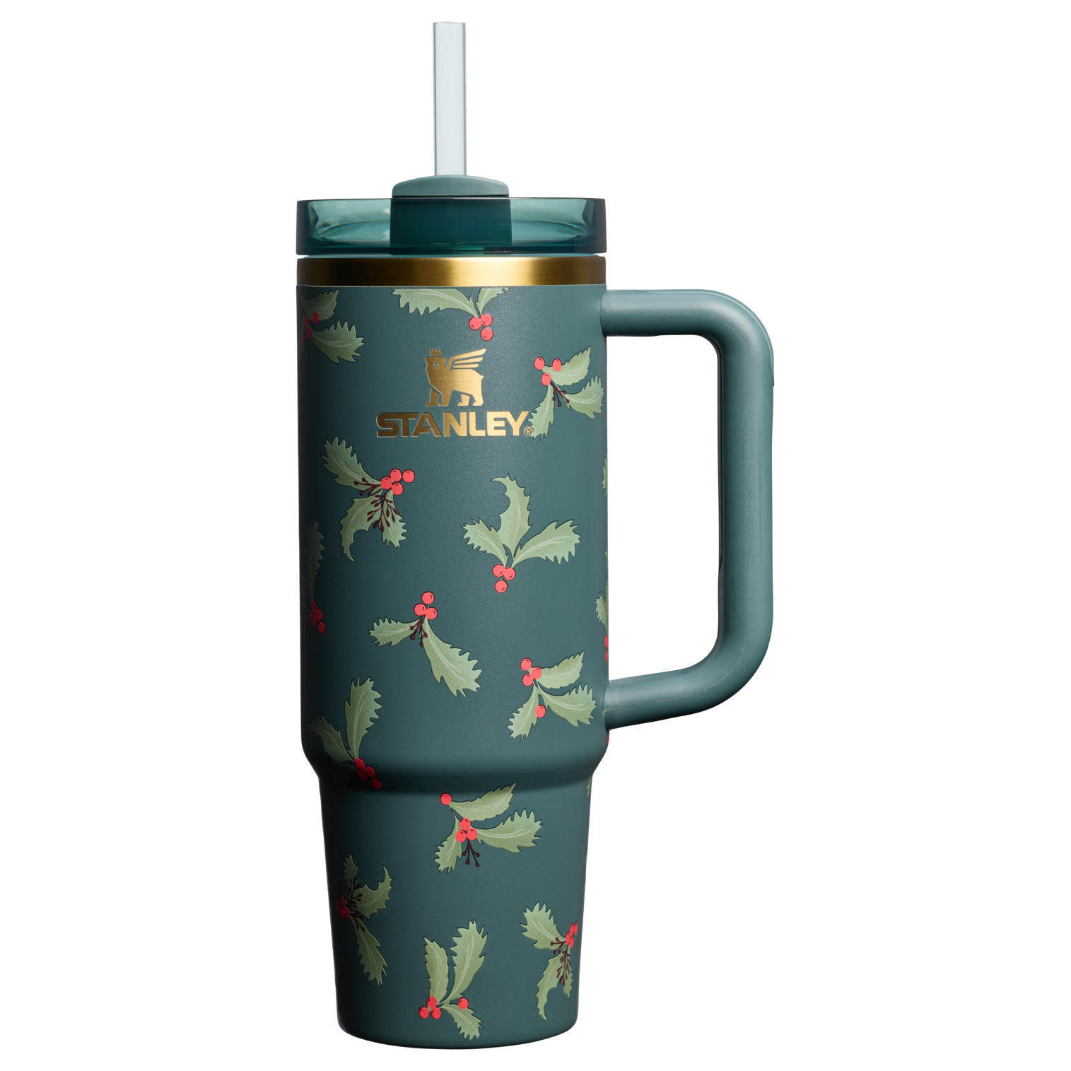 Car-Cup Friendly The Cheers & Cheer Quencher H2.0 Flowstate Tumbler D189S - Double-Wall Vacuum Insulated Travel Tumbler with Straw - Holiday Botanical
