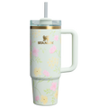 Splash-Resistant FlowState The Easter Quencher H2.0 Flowstate Tumbler D257F - 40oz Large Capacity Car-Cup Friendly Quencher - Spring Blossoms