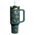Splash-Resistant FlowState The Cheers & Cheer Quencher H2.0 Flowstate Tumbler D188Q - 40oz Large Capacity Car-Cup Friendly Quencher - Holiday Botanical