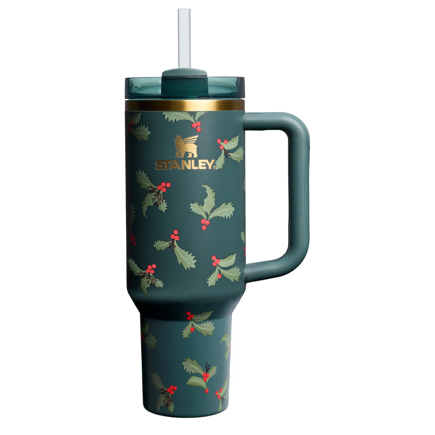 Splash-Resistant FlowState The Cheers & Cheer Quencher H2.0 Flowstate Tumbler D188Q - 40oz Large Capacity Car-Cup Friendly Quencher - Holiday Botanical
