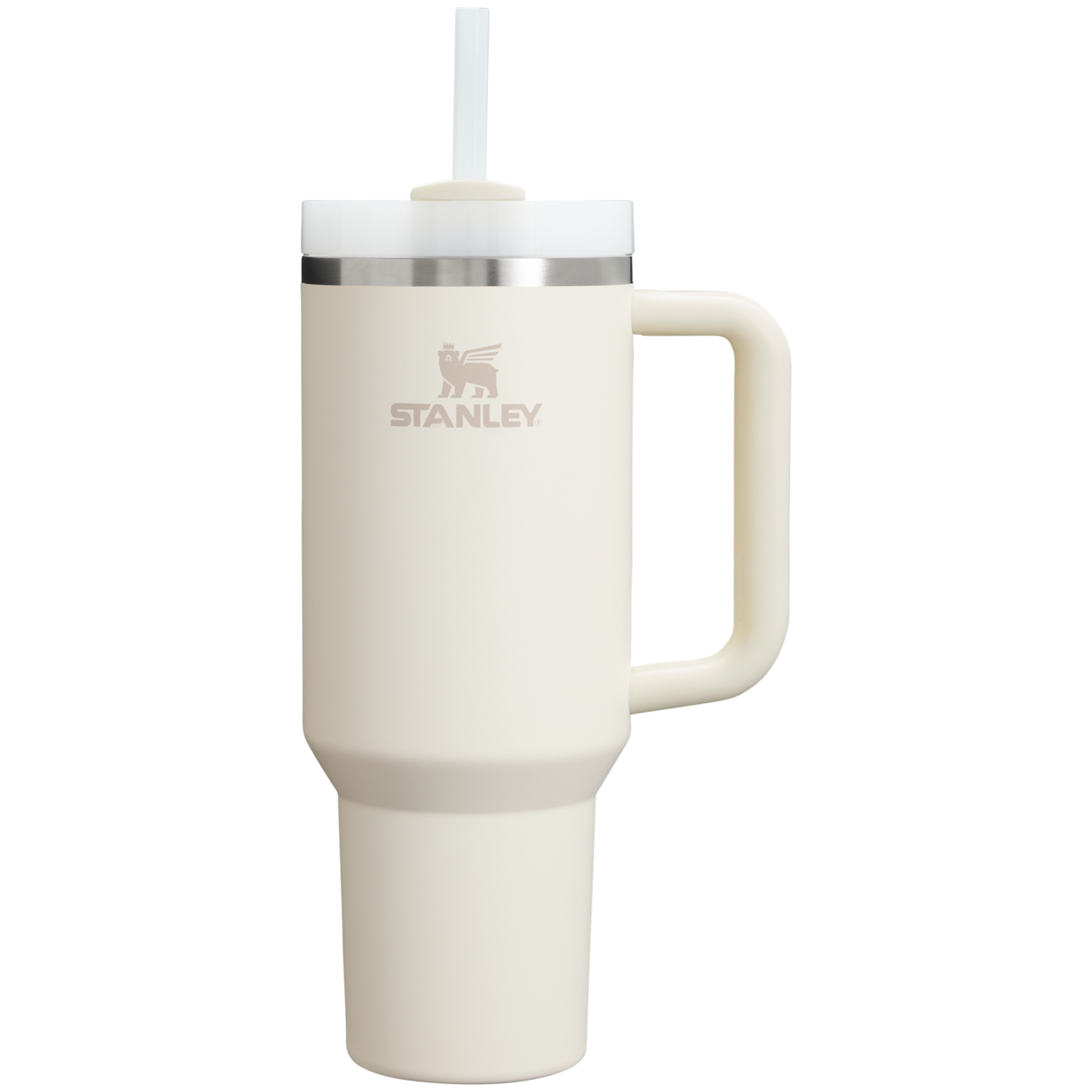 Insulated Travel The Quencher H2.0 Flowstate Tumbler  | Stanley Create D332L - Double-Wall Vacuum Insulated Travel Tumbler with Straw - Cream 2.0