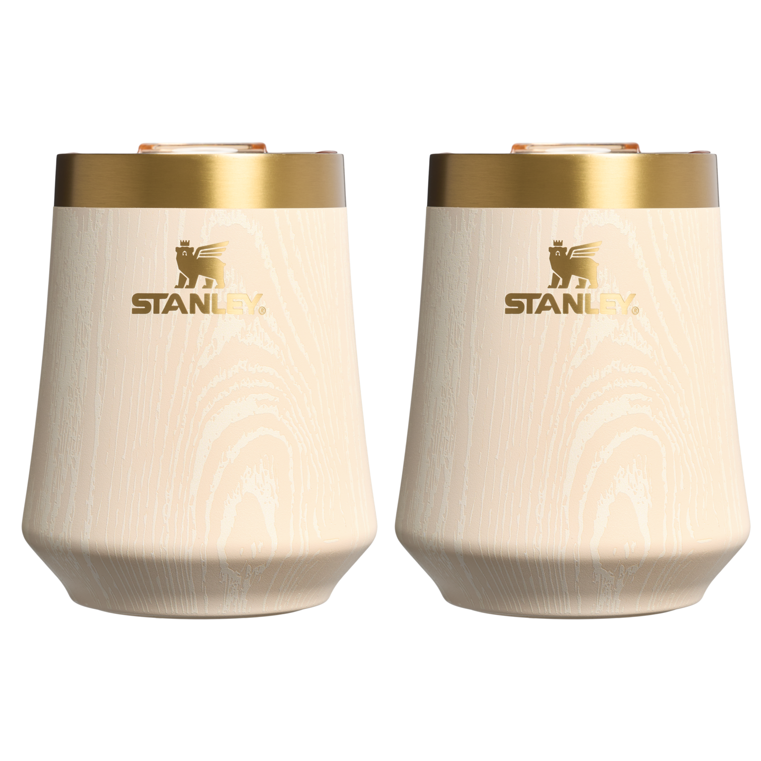 Shatterproof Luxury The Cheers & Cheer Reserve Wine Tumbler | 2-pack D190T - Reserve Collection Stainless Steel Whiskey Cup - Birch Woodgrain