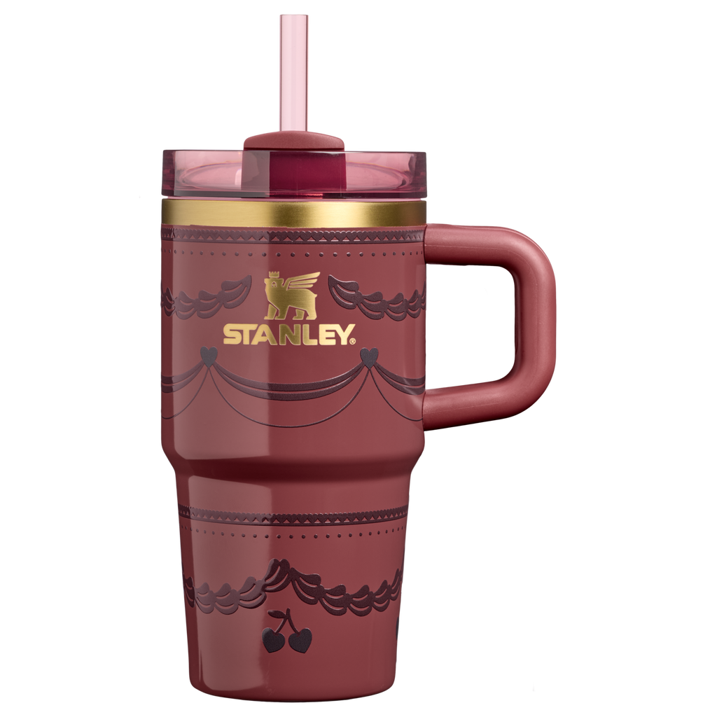 Splash-Resistant FlowState The Valentine’s Day Quencher H2.0  Flowstate Tumbler D234X - 40oz Large Capacity Car-Cup Friendly Quencher - Red Velvet Cake