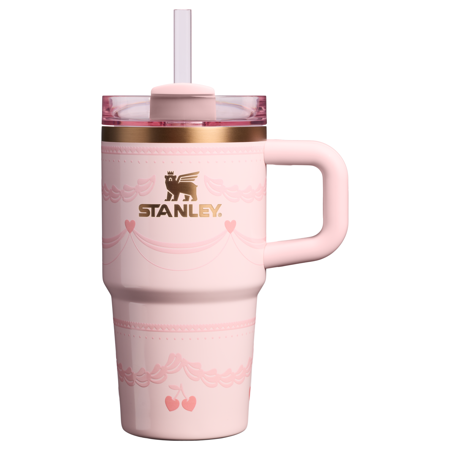 Splash-Resistant FlowState The Valentine’s Day Quencher H2.0  Flowstate Tumbler D234X - 40oz Large Capacity Car-Cup Friendly Quencher - Pink Velvet Cake