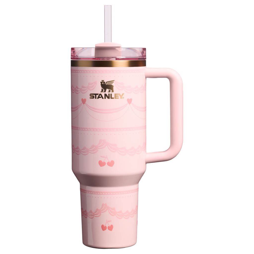 Insulated Travel The Valentine’s Day Quencher H2.0 Flowstate Tumbler D231T - 40oz Large Capacity Car-Cup Friendly Quencher - Pink Velvet Cake