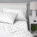 Wrinkle-Resistant 100% Cotton Percale 4-Piece Queen Size Deep Pocket Printed Bed Sheets Set, 1 Fitted, 1 Flat Sheet with 2 Pillowcases,... - Cooling Hotel Quality Bedding Sheets and Pillowcases - Default Title