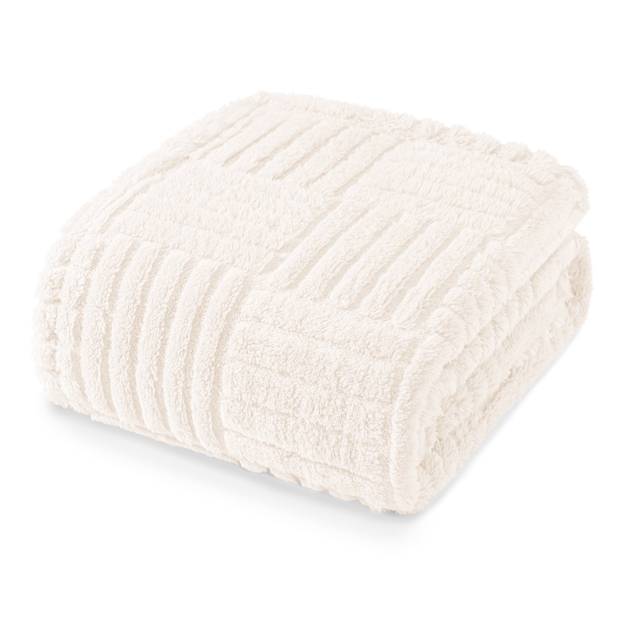 Reversible Sherpa Fluffy Fleece Throw Blanket 50"x60" for Couch, Bed, Sofa, Fuzzy Soft Cozy Throw with Decorative Jacquard Pattern for ... - Lightweight Plush Warm Blanket for All Seasons - Default Title