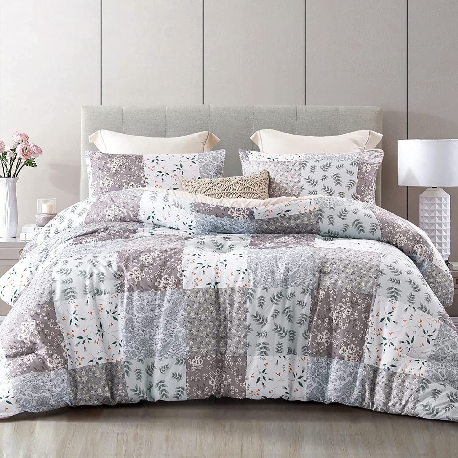 Heavyweight Warmth 3-Piece Queen Comforter Set, Soft Reversible Bedding Comforter Sets, Patchwork Printed Down Alternative Comforter Duv... - Hypoallergenic Ultra-Fluffy Quilt for Winter - Default Title
