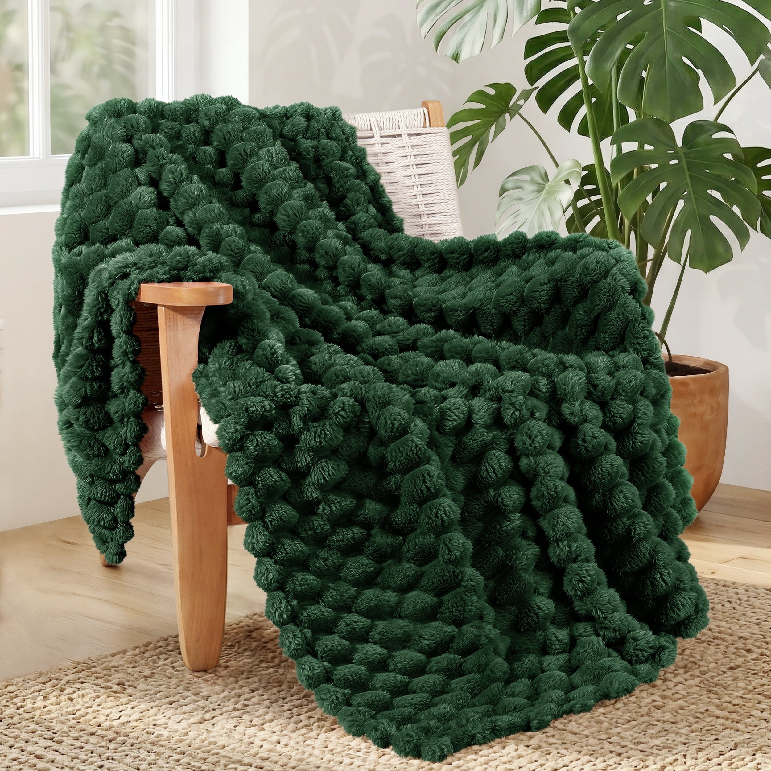 Super Soft Flannel 50"x60" Throw Blanket for Couch with Expanded 3D-Jacquard Pattern, Fuzzy Soft Cozy Exquisite Blankets or All Season, ... - Luxury Knitted Decorative Throw Blanket with Fringes - Default Title