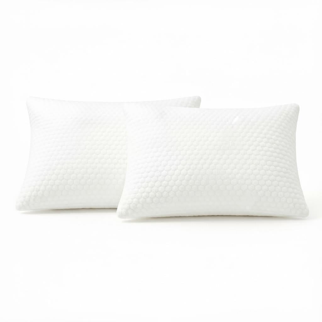 Orthopedic Support Queen Size Latex Pillow (2 Pack) Shredded Natural Latex Cooling Bed Pillows for Side & Back Sleepers, Medium Firm Sup... - Ergonomic Memory Foam Pillow for Neck Pain Support - Default Title