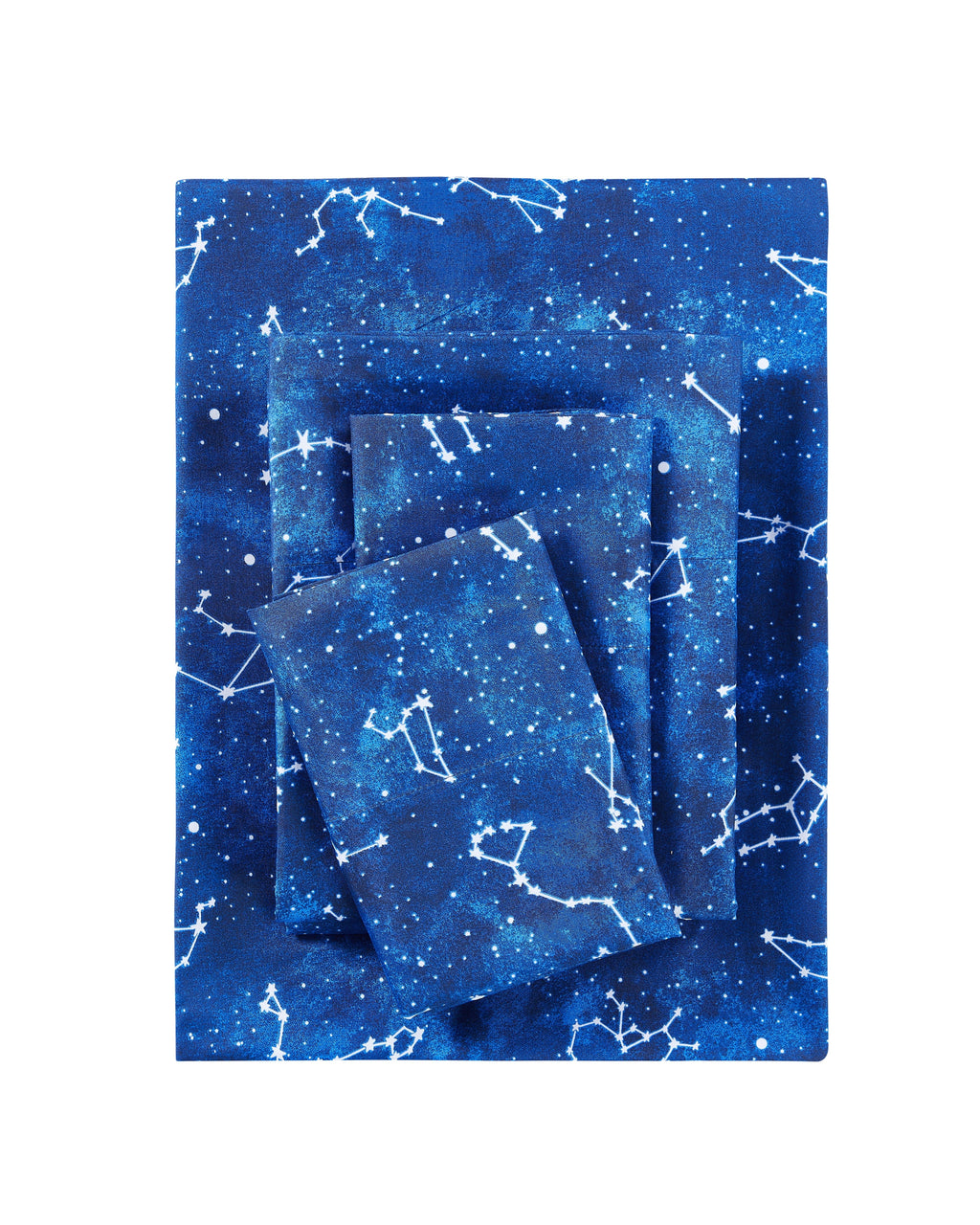 Wrinkle-Resistant Kids Soft Microfiber Sheet Set, Navy Blue Stars, Full, 4 Pieces, Easy Care - Breathable Egyptian Cotton Flat & Fitted Sheets - Default Title