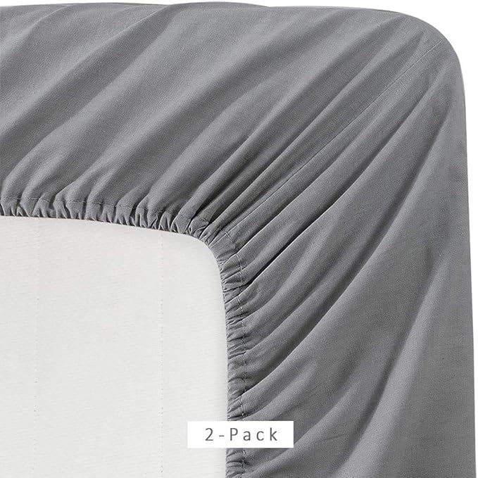 Ultra-Soft Microfiber 2 Twin Fitted Bottom Bed Sheets (2-Pack) 1800 Ultra Soft and Comfy - 39" x 75" Great for Kids Room, Guest ... - Breathable Egyptian Cotton Flat & Fitted Sheets Detail