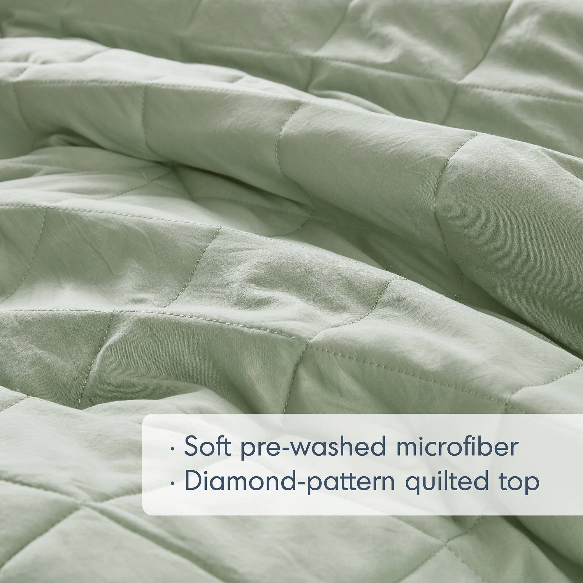 Luxurious Quilted Full/Queen Comforter Set Sage, 3 Pieces Quilted Ruffle Comforters Full/Queen Size, Solid Bedding Comforters Sets, Gif... - Hypoallergenic Ultra-Fluffy Quilt for Winter Detail