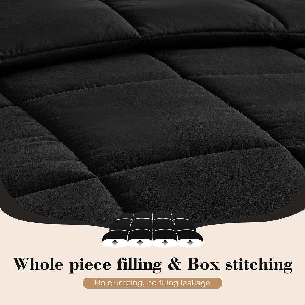 Hypoallergenic Cloud Queen Size Comforter Sets, 3 Piece Soft Quilted Bedding Sets, All-Season Down Alternative Comforter with 2 Pillow Sha... - Cloud-Like Soft Lightweight Bed Comforter Detail