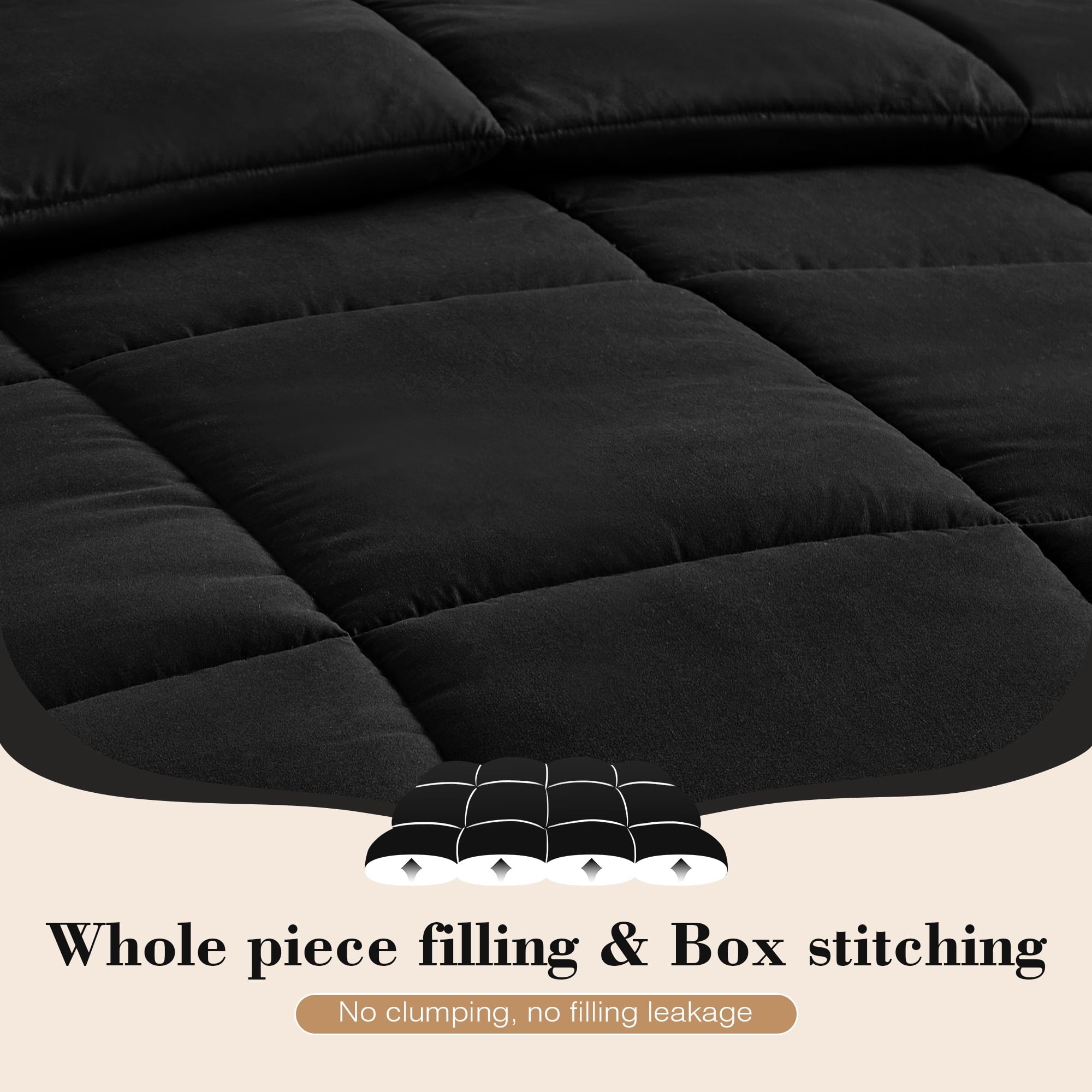Hypoallergenic Cloud Queen Size Comforter Sets, 3 Piece Soft Quilted Bedding Sets, All-Season Down Alternative Comforter with 2 Pillow Sha... - Cloud-Like Soft Lightweight Bed Comforter Detail