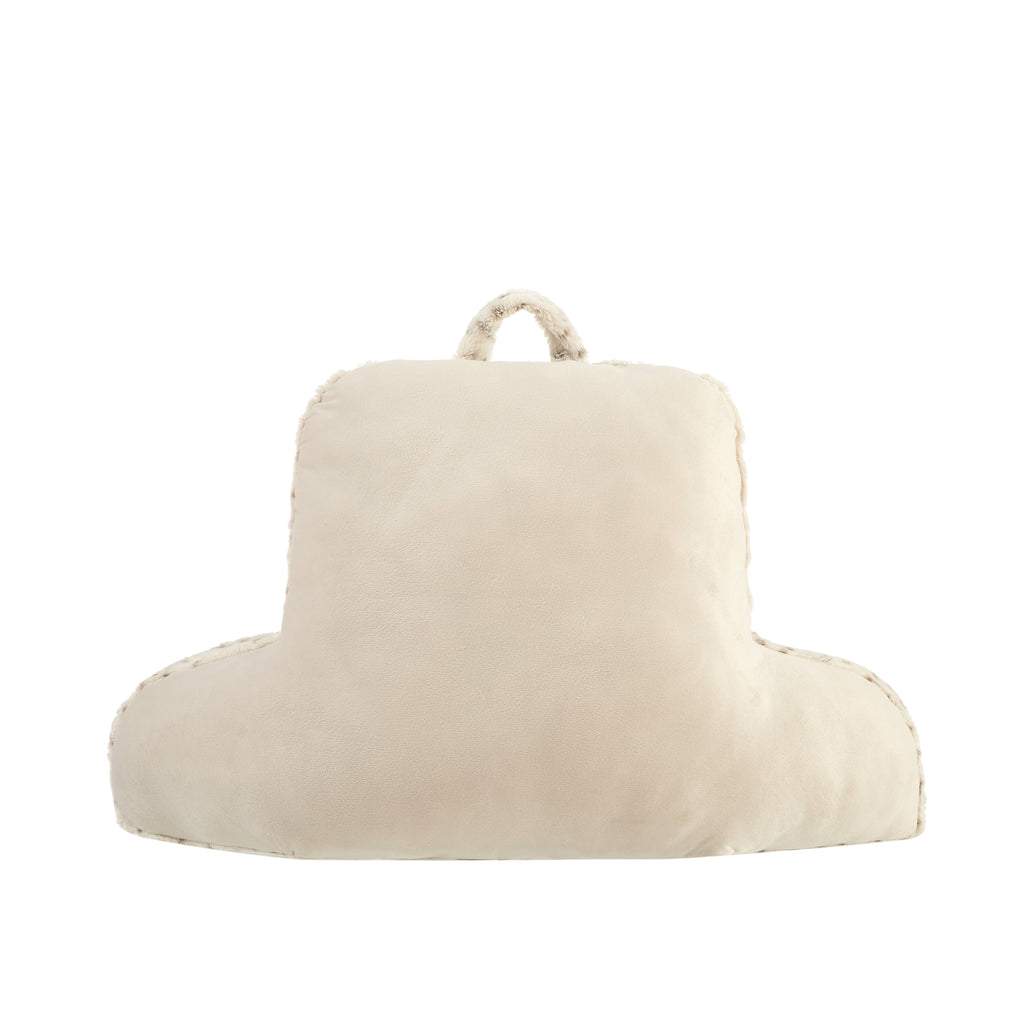 Ergonomic Memory Foam Faux Fur Backrest Pillow for Adults, 23"x 30" Snow Leopard - Orthopedic Shredded Foam Bed Pillow Set Detail