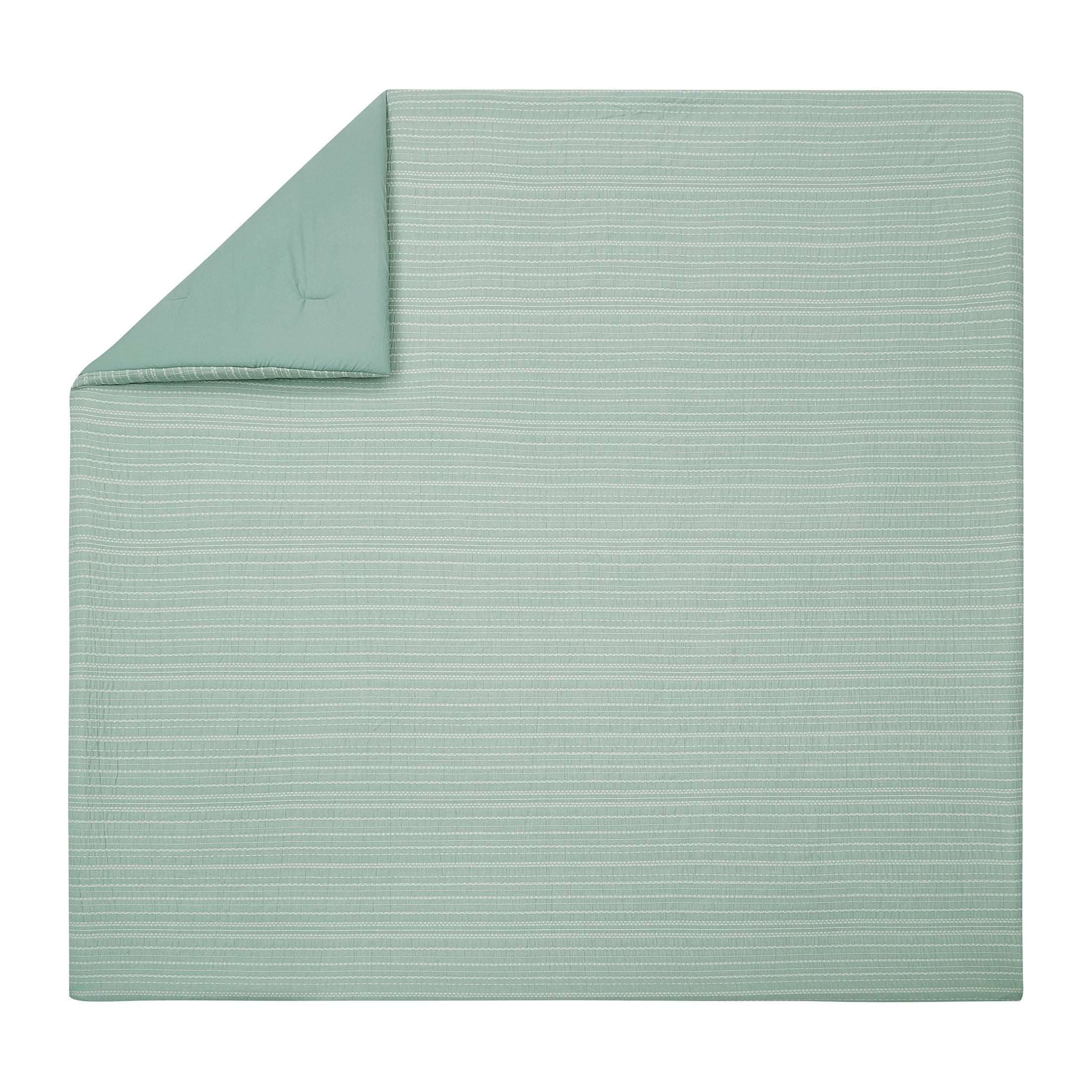 Luxurious Quilted Crafted Woven 3-Piece Comforter Set, Green River, Full Queen, All Ages - Cloud-Like Soft Lightweight Bed Comforter Detail