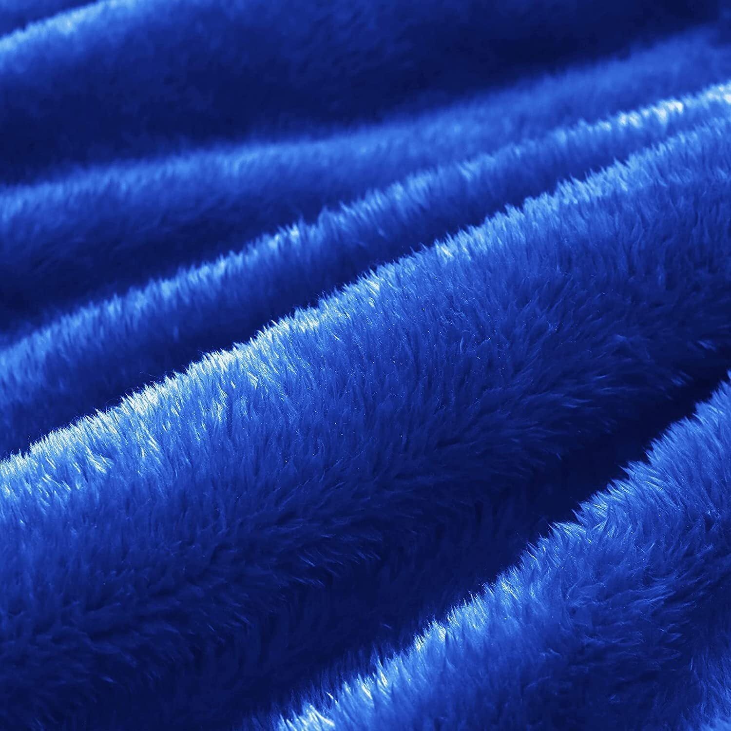 Super Soft Flannel Plush Fuzzy Fleece Throw Blanket (40" x 50", Cobalt Blue)- Soft, Warm and Lightweight - Super Soft Reversible Sherpa Flannel Blanket Detail