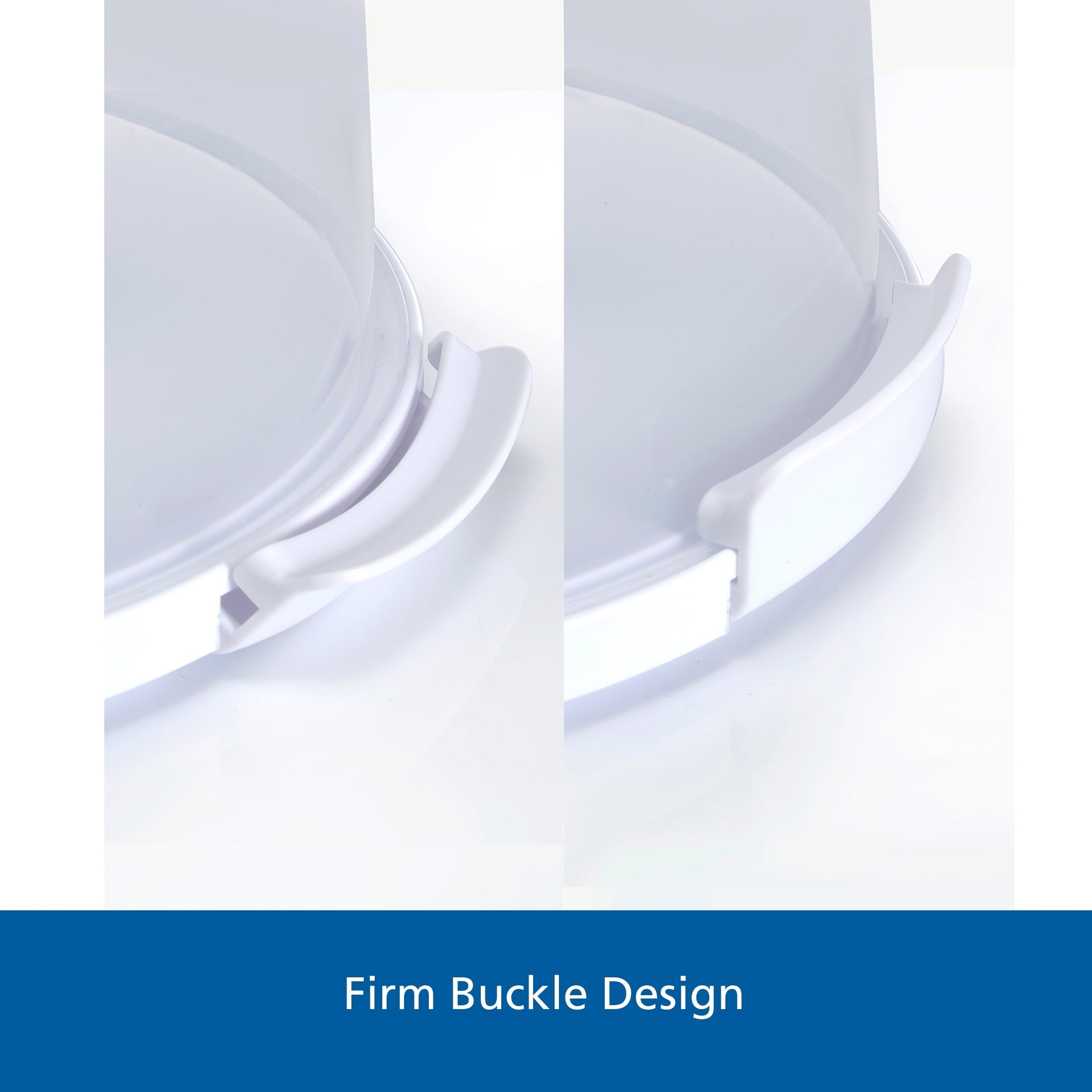 Time-Saving 12 inch Clear Cake Carrier with 2pk 9 inch Gray Round Pans, Carbon Steel - Innovative Kitchen Helper for Modern Cooking Detail