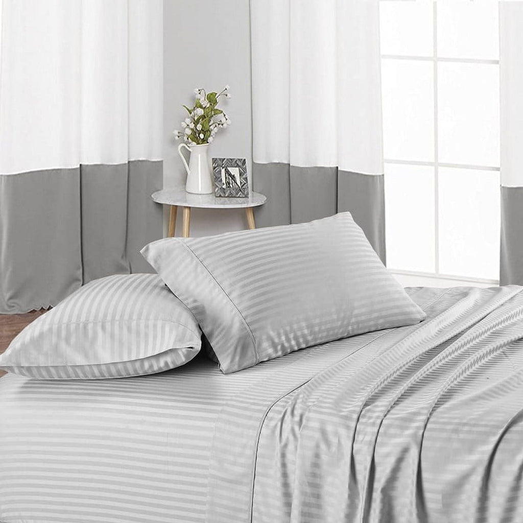 Wrinkle-Resistant 4 Piece 100% Egyptian Cotton Bed Sheets Set - Luxury Soft & Sheets - Deep Pocket of 16" Inch - Hotel Style Silky Bedd... - Luxury Bed Sheet Set with Deep Pockets Detail