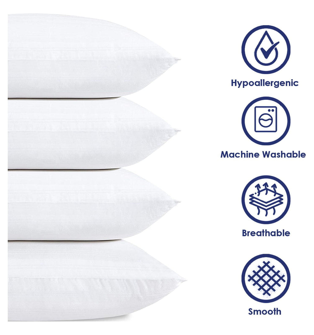Ergonomic Memory Foam 2-Pack Hypoallergenic Down-Alternative, Throw Pillow Inserts (20" x 20") - Hotel Quality Plush Sleeping Pillows Detail