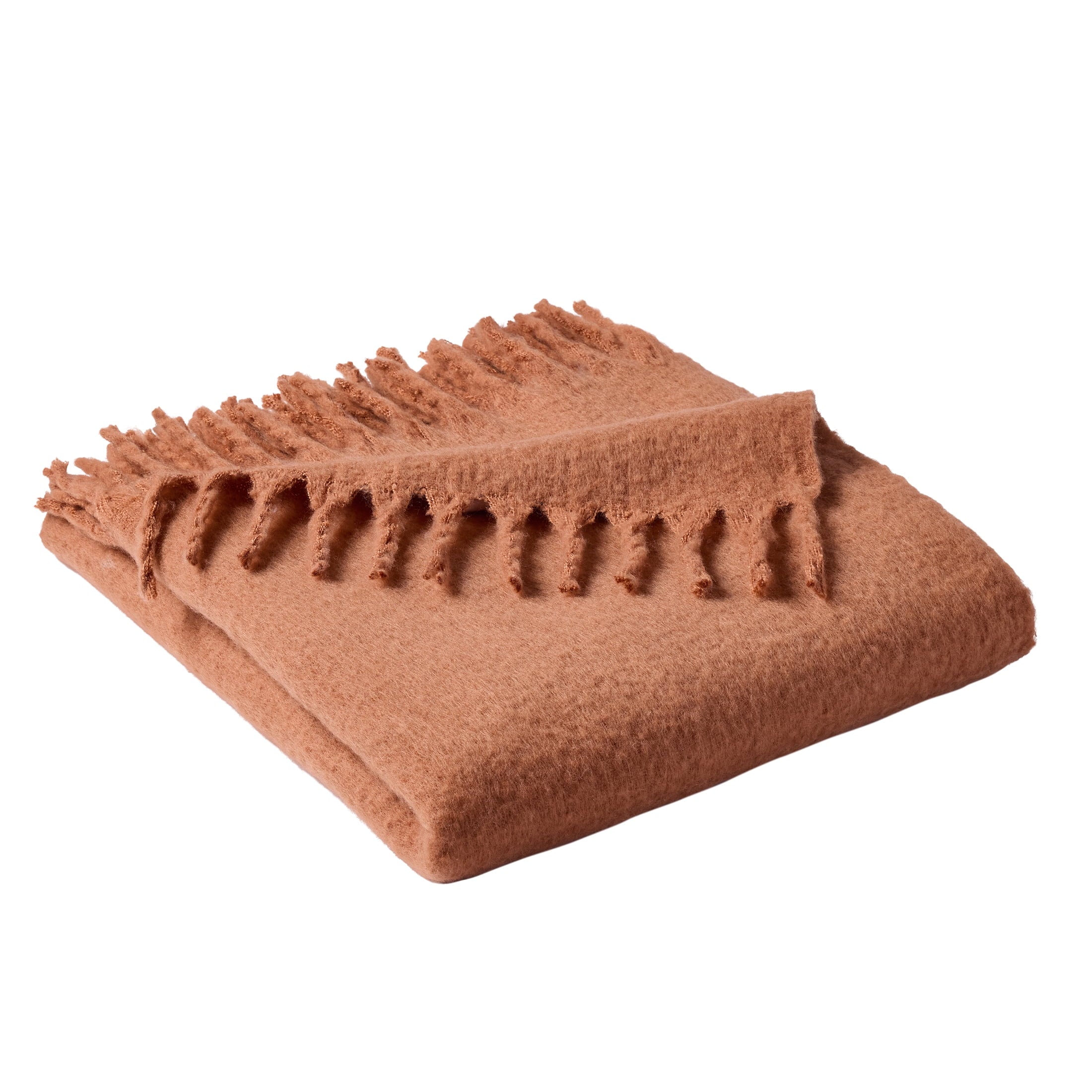 Reversible Sherpa Faux Mohair Cozy Couch Throw Blanket Terracotta Clay, 50x72" - Lightweight Plush Warm Blanket for All Seasons Detail