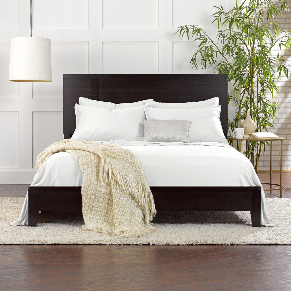 Cooling Sateen Sheets King Size Bed Sheet 4 Piece Set, Genuine 100% Organic Bamboo Viscose, Luxuriously Soft & Cooling, Double Stitc... - Cooling Hotel Quality Bedding Sheets and Pillowcases Detail