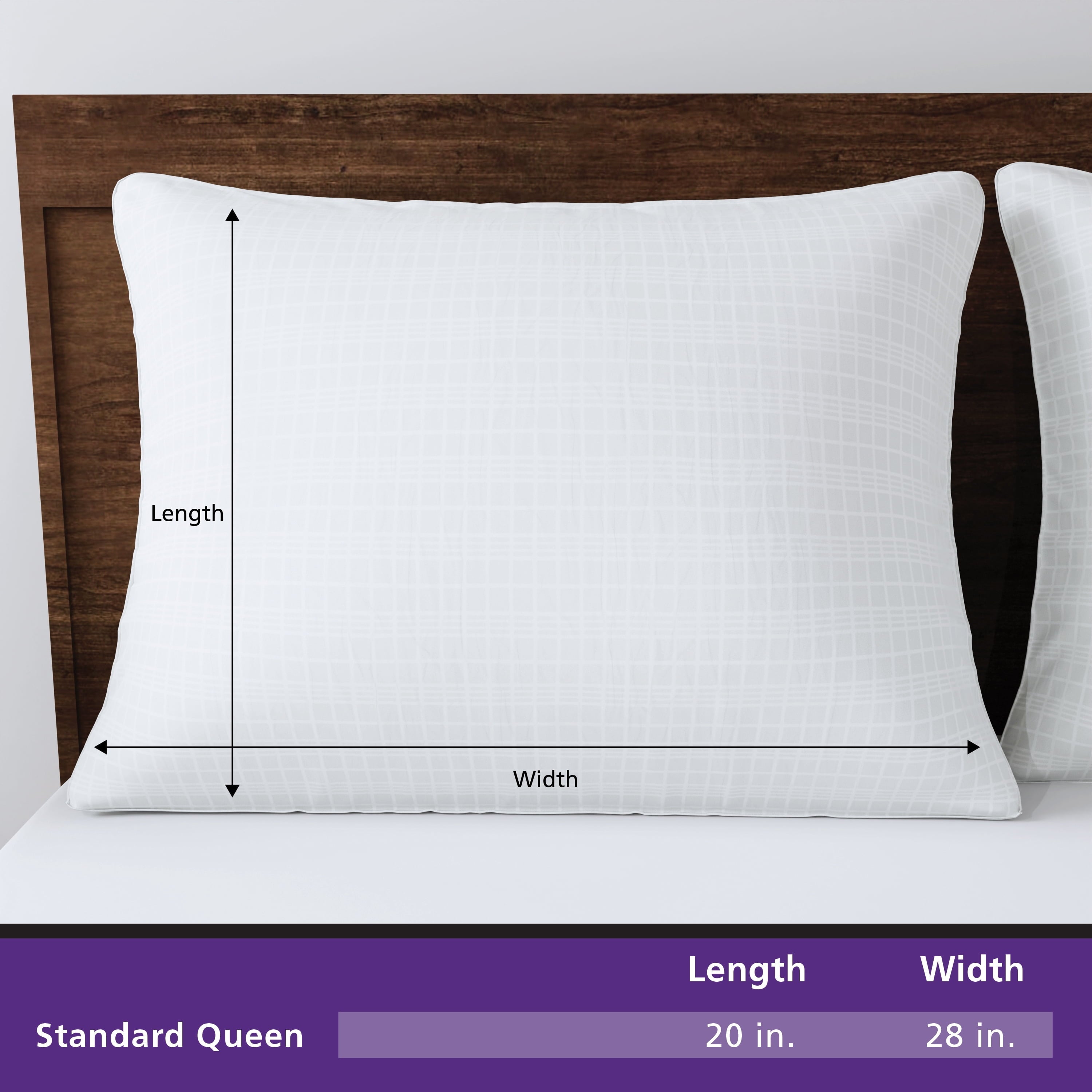 Ergonomic Memory Foam Comfort Complete Bed Pillow, Standard/Queen, White- All Positions Antimicrobial - Hotel Quality Plush Sleeping Pillows Detail