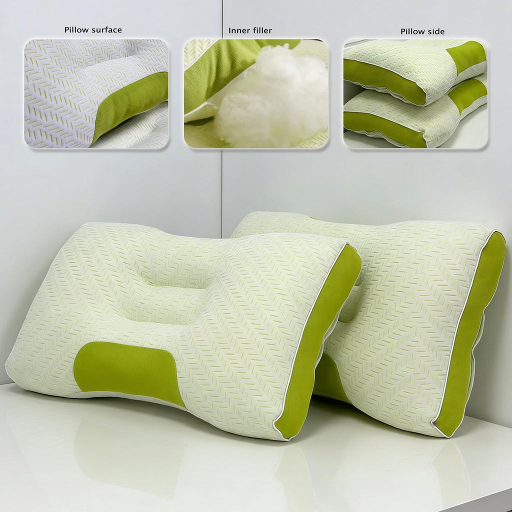 Fluffy Shredded 2-Pack Bamboo Fiber Bed Pillow (29.13" x 18.9") - A-Class Safe and Cooling - Orthopedic Shredded Foam Bed Pillow Set Detail